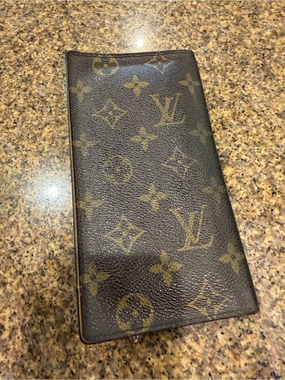 Louis Vuitton Monogram Canvas Long Card Holder Wallet - Brown & Gold